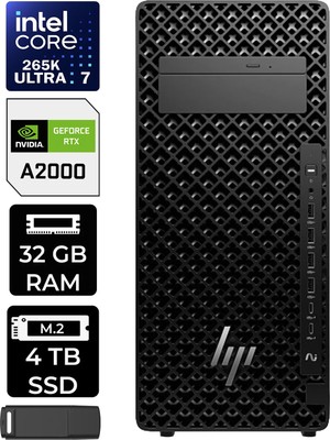 Hp Z2 G1I Core Ultra 7 265K Rtx 2000 Ada 16GB 32GB Ram 4tb SSD WIN11 Home A2KR1ESPN358 Masaüstü Iş Istasyonu + Per4 USB Bellek