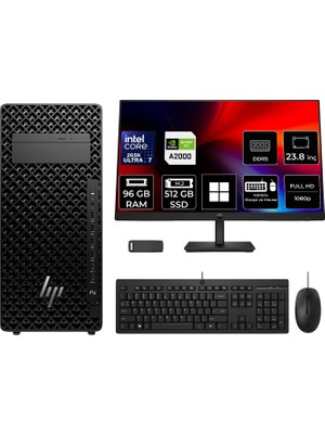 Hp Z2 G1I Core Ultra 7 265K Rtx 2000 Ada 16GB 96GB Ram 512GB SSD 23.8" Fhd WIN11 Pro A2KR1ESPN709 Masaüstü Iş Istasyonu + Per4 USB Bellek