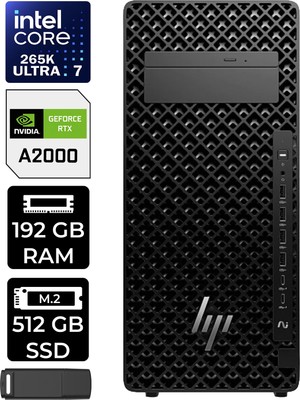 Hp Z2 G1I Core Ultra 7 265K Rtx 2000 Ada 16GB 192GB Ram 512GB SSD WIN11 Pro A2KR1ESPN439 Masaüstü Iş Istasyonu + Per4 USB Bellek