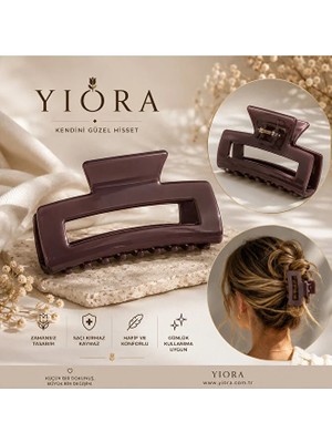 Yiora Premium Seri Ithal Kemik Asetat Mandal Toka Büyük Boy 11-12 cm