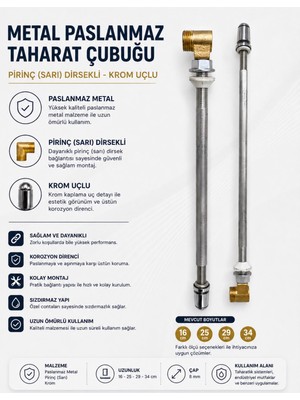 Kayra Grup Su Armatürleri Flexli Taharat Çubuğu 25 cm Mantar Kafa