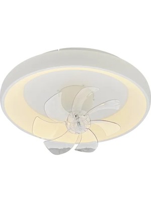 Vivense Halofan Aydınlatma ve Hareketli Vantilatör, Beyaz, 50 cm