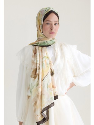 Fresh Scarfs Soft Flora Floş Viskon Şal Kahve