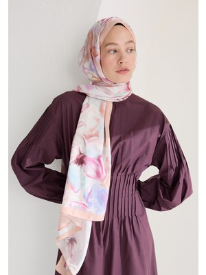 Fresh Scarfs Soft Flora Floş Viskon Şal Somon