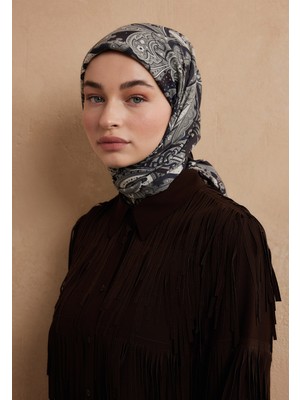 Fresh Scarfs Siara Desen Pamuk İpek Eşarp Kestane