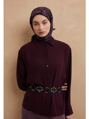 Fresh Scarfs Freda Desen Pamuk İpek Eşarp Leylak