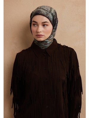 Fresh Scarfs Vera Desen Pamuk İpek Eşarp Acı Kahve