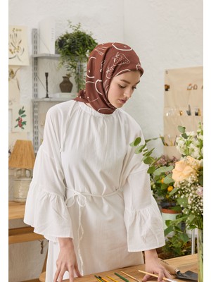 Fresh Scarfs Eloise Desen Pamuk İpek Eşarp Bordo