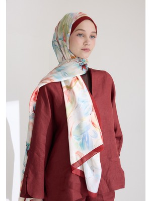 Fresh Scarfs Soft Flora Floş Viskon Şal Bordo