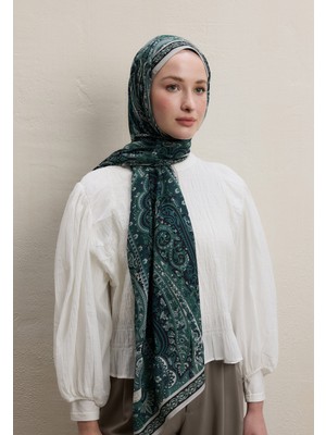 Fresh Scarfs Zaira Desen Şal Koyu Yeşil
