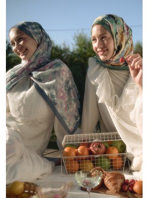 Fresh Scarfs Vinnie Floş Viskon Şal Mavi