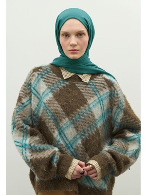 Fresh Scarfs Kaşmir Dokulu Şal Petrol Yeşili