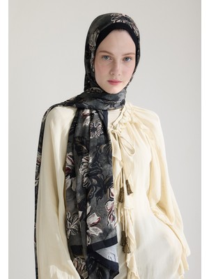 Fresh Scarfs Jasmine Floş Viskon Şal Antrasit