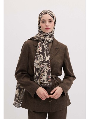 Fresh Scarfs Floral Paisley Desen Şal Antrasit
