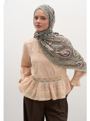 Fresh Scarfs Panthea Desen Şal Soft Yeşil