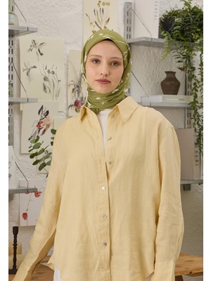 Fresh Scarfs Perla Desen Pamuk İpek Eşarp Yeşil
