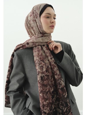 Fresh Scarfs Pearlie Desenli Pamuk Viskon Şal Mürdüm