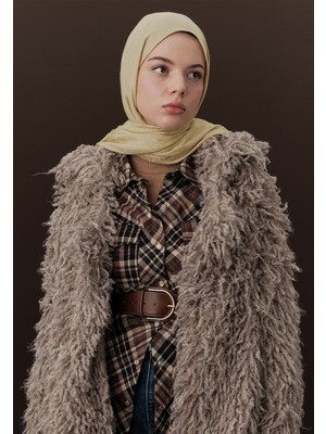 Fresh Scarfs Premium Yünlü Düz Şal Kum Beji