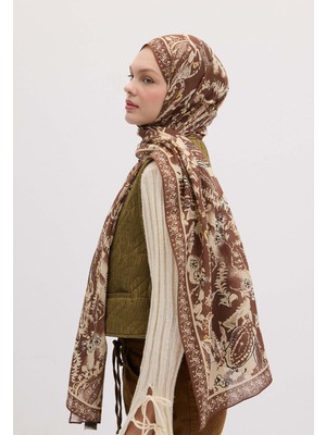 Fresh Scarfs Floral Paisley Desen Şal Sahra