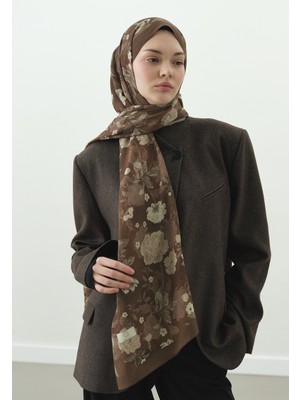 Fresh Scarfs Reverie Desenli Pamuk Viskon Şal Kahve
