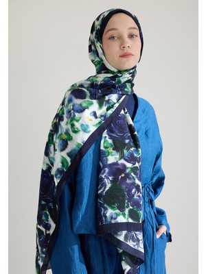 Fresh Scarfs Dark Rose Floş Viskon Şal Gece Mavisi