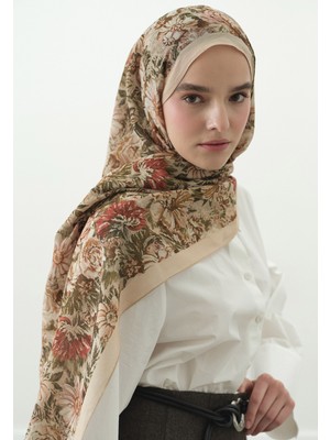 Fresh Scarfs Judith Desenli Pamuk Viskon Şal Bej