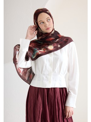 Fresh Scarfs Sweet Peony Floş Viskon Şal Koyu Bordo