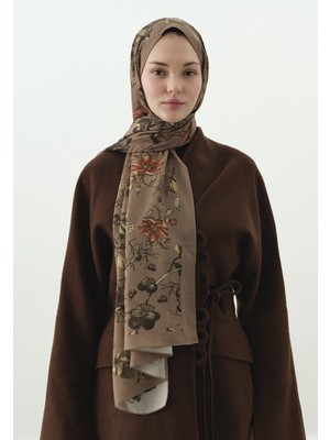Fresh Scarfs Gisele Desenli Pamuk Viskon Şal Sütlü Kahve