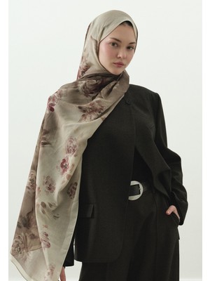 Fresh Scarfs Marielle Desenli Pamuk Viskon Şal Bej