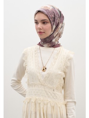 Fresh Scarfs Vintage Rose Desen Pamuklu Viskon Eşarp Gülkurusu