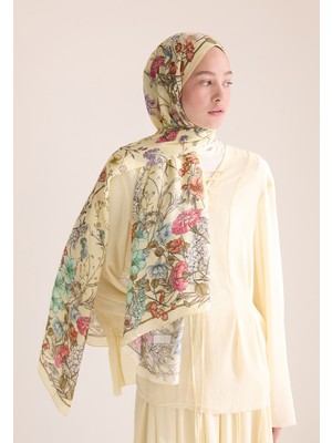 Fresh Scarfs Valentina Floş Viskon Şal Soft Sarı