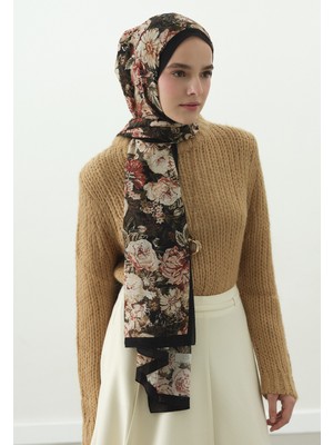 Fresh Scarfs Judith Desenli Pamuk Viskon Şal Siyah
