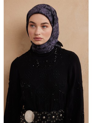 Fresh Scarfs Freda Desen Pamuk İpek Eşarp Mor