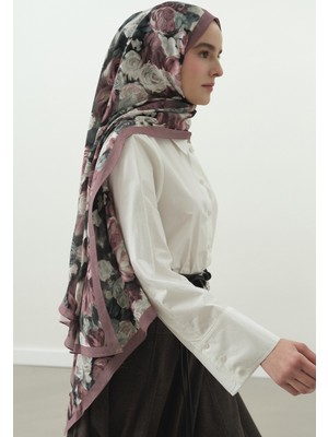 Fresh Scarfs Rose Breeze Desenli Pamuk Viskon Şal Gül Pembe