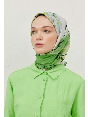 Fresh Scarfs Amelie Desen Pamuk Vual Eşarp Yeşil