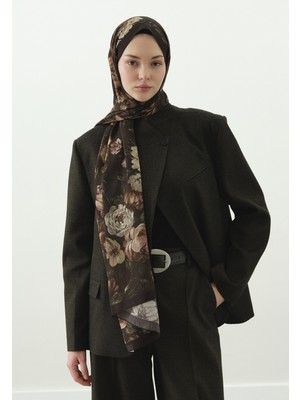 Fresh Scarfs Rosine Desenli Pamuk Viskon Şal Kahve