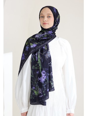 Fresh Scarfs Garden Joy Floş Viskon Şal Lacivert