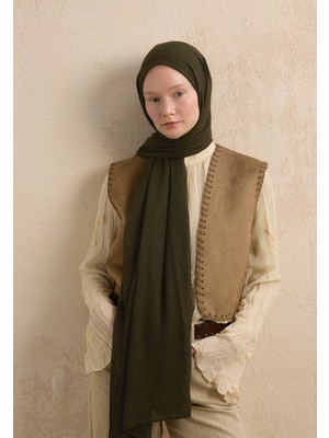 Fresh Scarfs Modal Krinkıl Şal Asker Yeşili