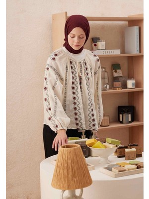 Fresh Scarfs Vual Crash Şal Bordo