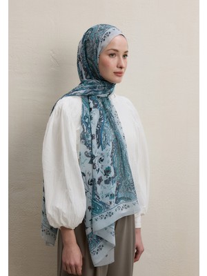 Fresh Scarfs Aliza Desen İpek Krep Şal Mint Yeşili