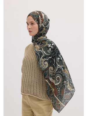 Fresh Scarfs Etnic Paisley Desen Şal Derin Yeşil