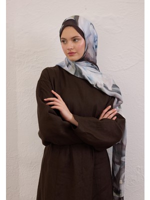 Fresh Scarfs Gardenia Desen Rami Şal Soft Mavi