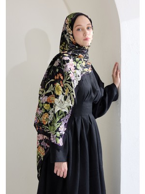 Fresh Scarfs Valentina Floş Viskon Şal Siyah