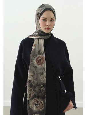 Fresh Scarfs Marielle Desenli Pamuk Viskon Şal Füme