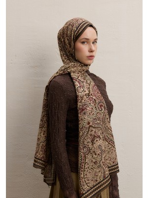 Fresh Scarfs Emerald Desen Şal Sütlü Kahve