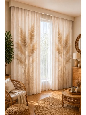 Beydex 100X250 Ölçüsünde 1 Adet Salon ve Yatak Odası Fon Perde Baskılı Fon Perde