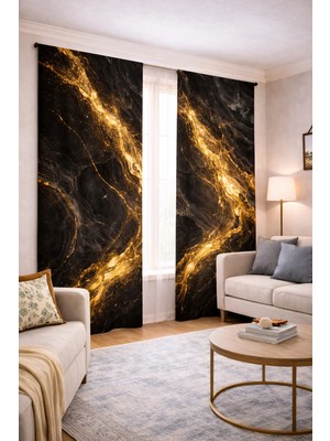 Beydex 100X250 Ölçüsünde 1 Adet Salon ve Yatak Odası Fon Perde Baskılı Fon Perde
