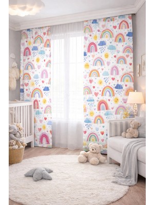 Beydex 140X260 Ölçüsünde 2 Adet Bebek Odası Çocuk Odası Baskılı Fon Perde