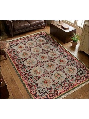 Vivense Simetrik Çiçekler  Dokulu Dokuma Taban Halı, 670 Yng 120X180 cm