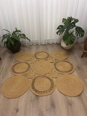 Namteks Jüt Hasır Kahverengi Salon Mutfak Koridor Kilim Paspas Çeyizlik Hediyelik